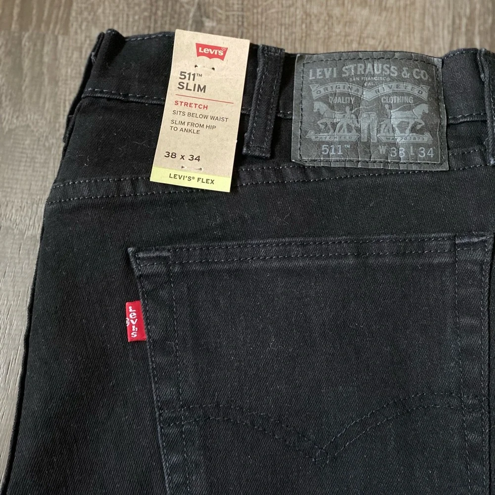 Levi’s 511 Slim, Black, Levi’s Flex, 38x34, NWT